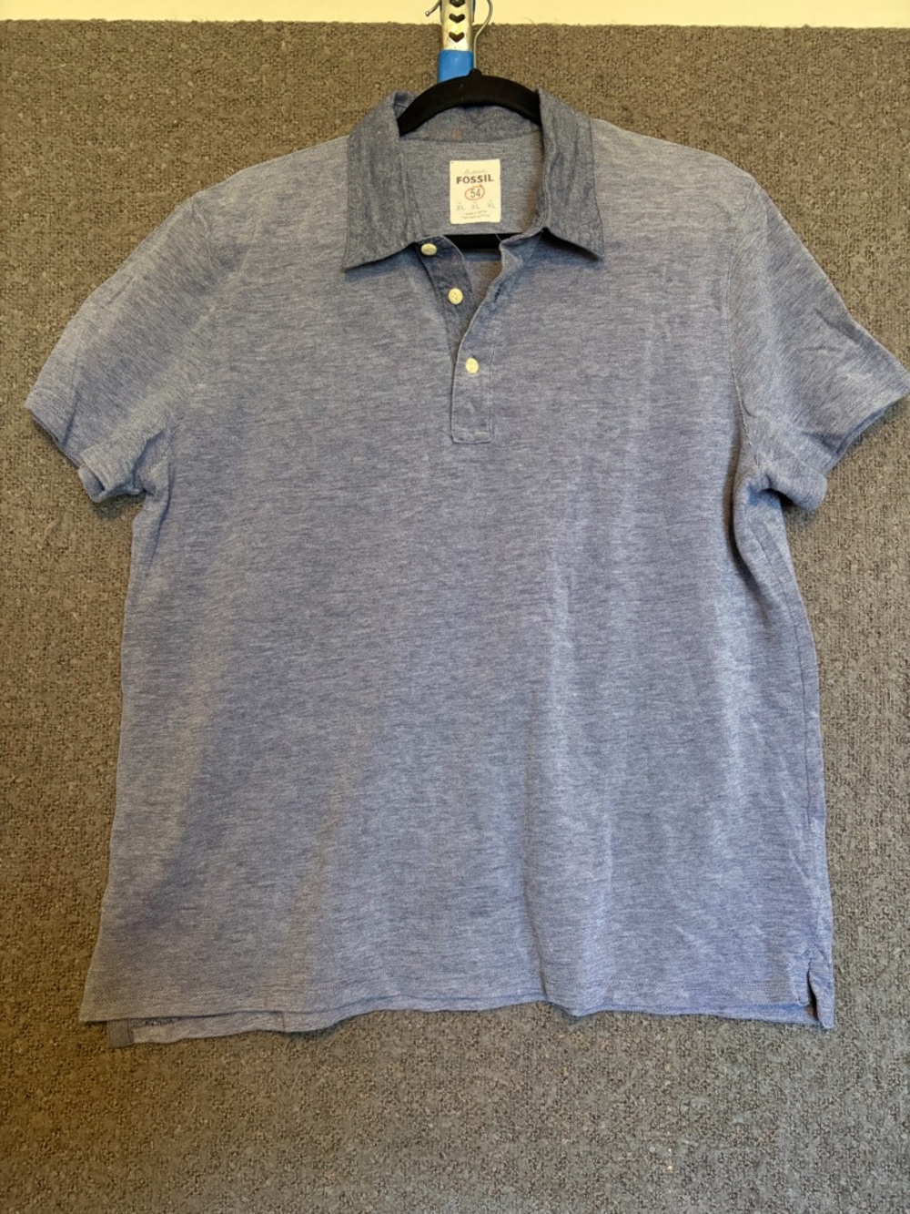 Fossil Men's Light Heather Blue Polo